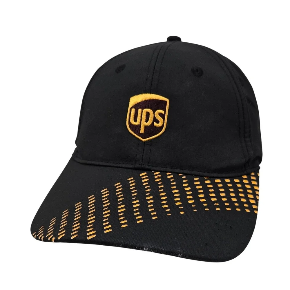 UPS Hat K-Products Black Official Logo‎ Driver Uniform Gold Dash Brim Strapback